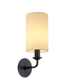 DK1018  Banyan Wall Lamp 1 Light Matt Black, Ivory Pearl